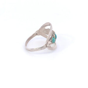 Sterling Silver Ornate Southwestern Turquoise Vintage Ring