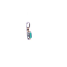 Load image into Gallery viewer, Sterling Silver Emerald Cut Syn. Emerald Diamond Classic Pendant