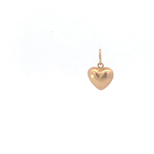 14K Forget Me Not Puffy Heart Love Symbol Charm/Pendant Yellow Gold