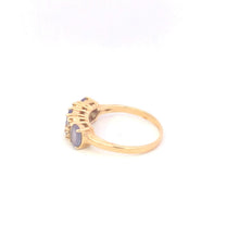 Load image into Gallery viewer, 14K Oval Tanzanite Diamond Statement Band Ring Yellow Gold