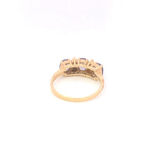 Load image into Gallery viewer, 14K Oval Tanzanite Diamond Statement Band Ring Yellow Gold