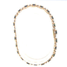 Load image into Gallery viewer, 14K Sapphire Diamond Classic Vintage Tennis Bracelet 6.75&quot; Yellow Gold