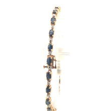 Load image into Gallery viewer, 14K Sapphire Diamond Classic Vintage Tennis Bracelet 6.75&quot; Yellow Gold