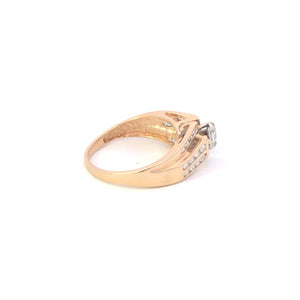 10K 0.75 Ctw Marquise Diamond Bypass Engagement Ring Yellow Gold