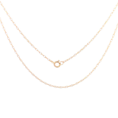 10K 1.0mm Twist Chain Rolling Cable Link Necklace 17.75
