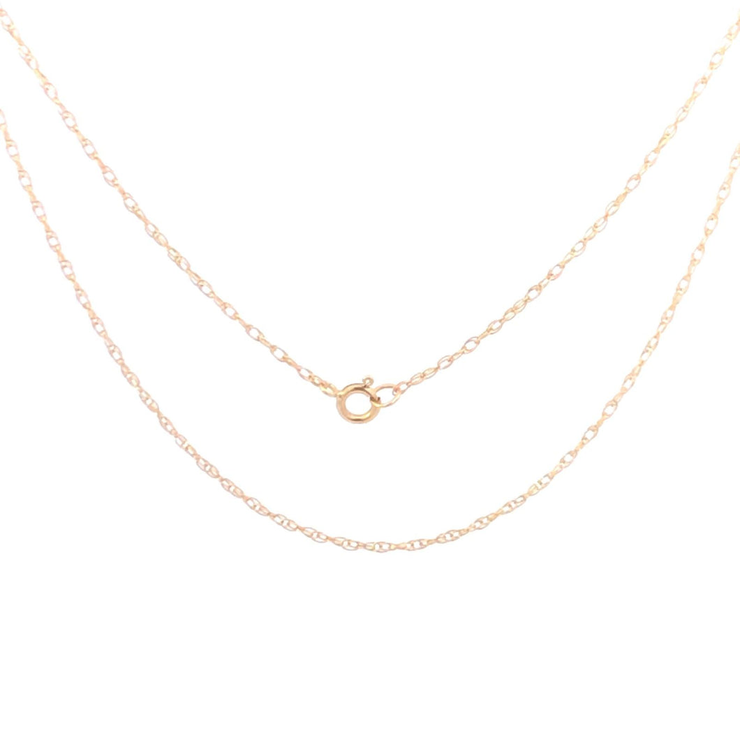 10K 1.0mm Twist Chain Rolling Cable Link Necklace 17.75