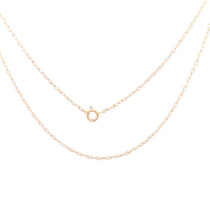 10K 1.0mm Twist Chain Rolling Cable Link Necklace 17.75" Yellow Gold