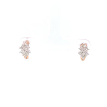 Load image into Gallery viewer, 10K Diamond Squared Vintage Cluster Curved Earrings Yellow Gold