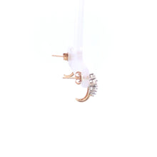 Load image into Gallery viewer, 10K Diamond Squared Vintage Cluster Curved Earrings Yellow Gold