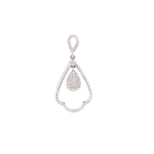 Load image into Gallery viewer, 10K 0.75 Ctw Diamond Pear Scalloped Dangle Pendant White Gold