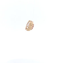Load image into Gallery viewer, 10K Round Ornate Garnet Vintage Slide Bracelet Charm/Pendant Yellow Gold