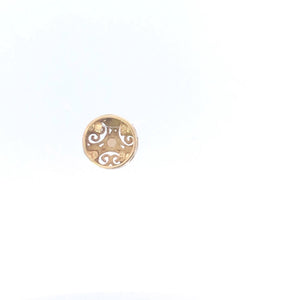 10K Opal Scroll Filigree Round Slide Bracelet Charm/Pendant Yellow Gold