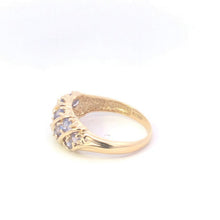 Load image into Gallery viewer, 14K Tanzanite Domed Vintage Statement Band Ring Yellow Gold