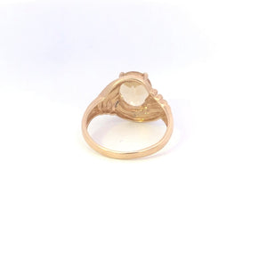 10K Oval Citrine Diamond Accent Vintage Ring Yellow Gold