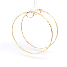 Load image into Gallery viewer, 14K 77.5mm Vintage Wide Diamond Cut Hoop Earrings Yellow Gold