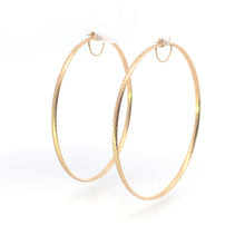 Load image into Gallery viewer, 14K 77.5mm Vintage Wide Diamond Cut Hoop Earrings Yellow Gold