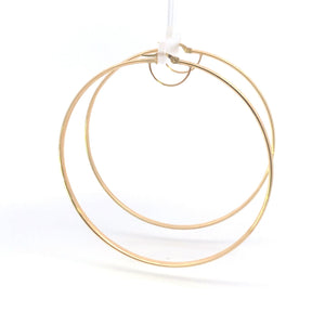 14K 77.5mm Vintage Wide Diamond Cut Hoop Earrings Yellow Gold