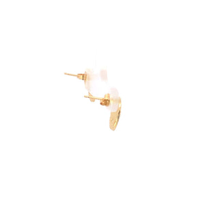 14K Sand Dollar Sea Shell Ocean Beach Motif Stud Earrings Yellow Gold