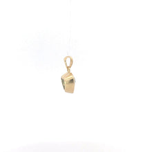 Load image into Gallery viewer, 14K Heart Blue Topaz Solitaire Vintage Love Charm/Pendant Yellow Gold