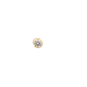 14K Solitaire Round Vintage CZ Classic Pendant Yellow Gold