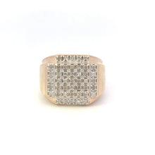 Load image into Gallery viewer, 10K 0.75 Ctw Diamond Squared Vintage Cluster Ring Yellow Gold