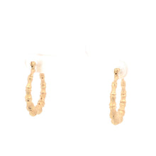 Load image into Gallery viewer, 10K 23.9mm Vintage Bamboo Classic Hoop Earrings Yellow Gold