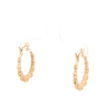 Load image into Gallery viewer, 10K 23.9mm Vintage Bamboo Classic Hoop Earrings Yellow Gold