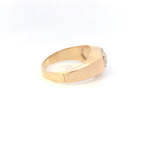 10K 0.40 Ctw Men's Diamond Vintage Cluster Ring Yellow Gold