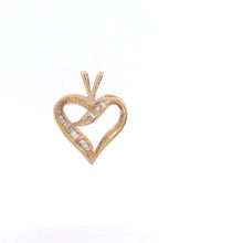 Load image into Gallery viewer, 10K 0.15 Ctw Diamond Curvy Heart Vintage Love Pendant Yellow Gold