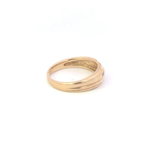 10K 0.44 Ctw Diamond Men's Wedding Band Ring Yellow Gold