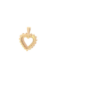 10K Emerald Diamond Heart Love Symbol Pendant Yellow Gold
