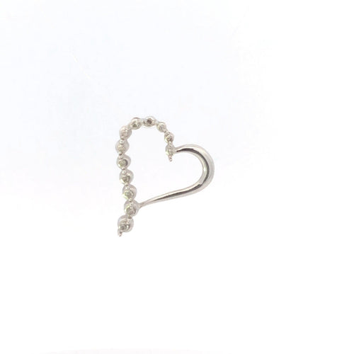 10K Diamond Heart Love Symbol Romantic Pendant White Gold