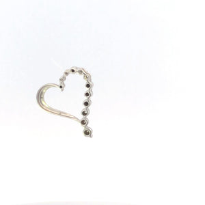 10K Diamond Heart Love Symbol Romantic Pendant White Gold