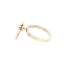 10K Diamond Cut Heart Love Symbol Spinner Ring Yellow Gold