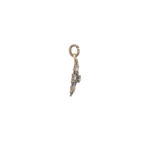 10K Seed Pearl Flower Cluster Statement Charm/Pendant Yellow Gold