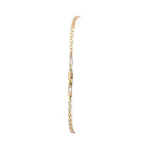 Load image into Gallery viewer, 10K Oval Natural Ruby Diamond Flat Chain Bracelet 6.75&quot; Yellow Gold