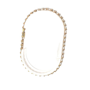 10K Diamond Vintage Wavy Link Tennis Bracelet 6.75" Yellow Gold