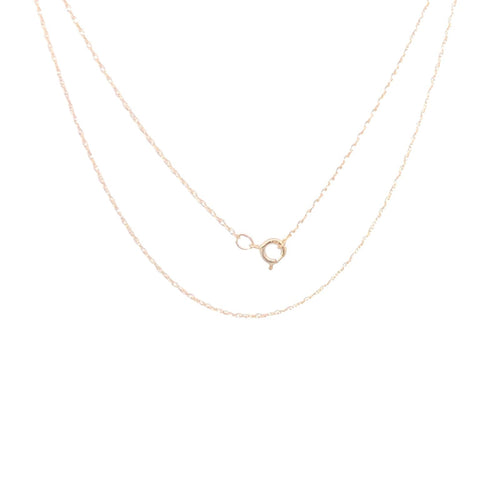 10K 0.7mm Cable Link Rolling Classic Chain Necklace 17.75