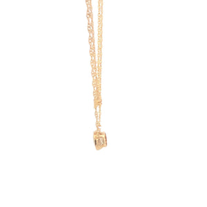 10K Round Solitaire Classic CZ Vintage Chain Necklace 16.5" Yellow Gold