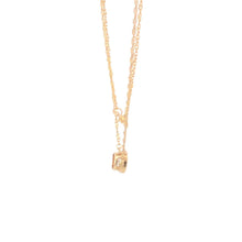 Load image into Gallery viewer, 10K Round Solitaire Classic CZ Vintage Chain Necklace 16.5&quot; Yellow Gold