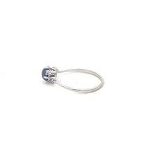 Load image into Gallery viewer, 10K Oval Syn. Blue Star Sapphire Diamond Vintage Ring White Gold