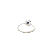 Load image into Gallery viewer, 10K Oval Syn. Blue Star Sapphire Diamond Vintage Ring White Gold