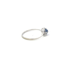 Load image into Gallery viewer, 10K Oval Syn. Blue Star Sapphire Diamond Vintage Ring White Gold