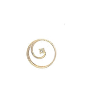 Load image into Gallery viewer, 10K Diamond Vintage Loop Swirl Circle Pendant Yellow Gold