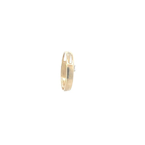 10K Diamond Vintage Loop Swirl Circle Pendant Yellow Gold