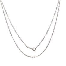 Load image into Gallery viewer, 14K 1.1mm Rolling Cable Link Woven Chain Necklace 18&quot; White Gold
