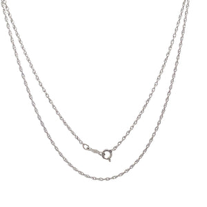 14K 1.1mm Rolling Cable Link Woven Chain Necklace 18" White Gold