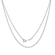 Load image into Gallery viewer, 14K 1.1mm Rolling Cable Link Woven Chain Necklace 18&quot; White Gold