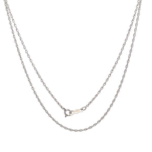 14K 1.1mm Rolling Cable Link Woven Chain Necklace 18" White Gold