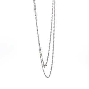 14K 1.1mm Rolling Cable Link Woven Chain Necklace 18" White Gold